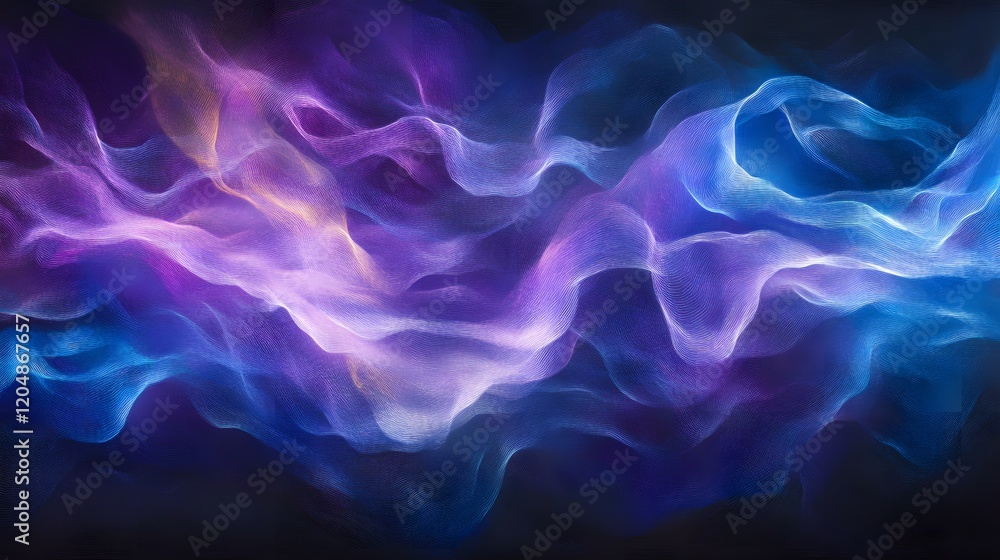Poster dynamic abstract waves of light and color digital art creation vibrant atmosphere artistic concept
