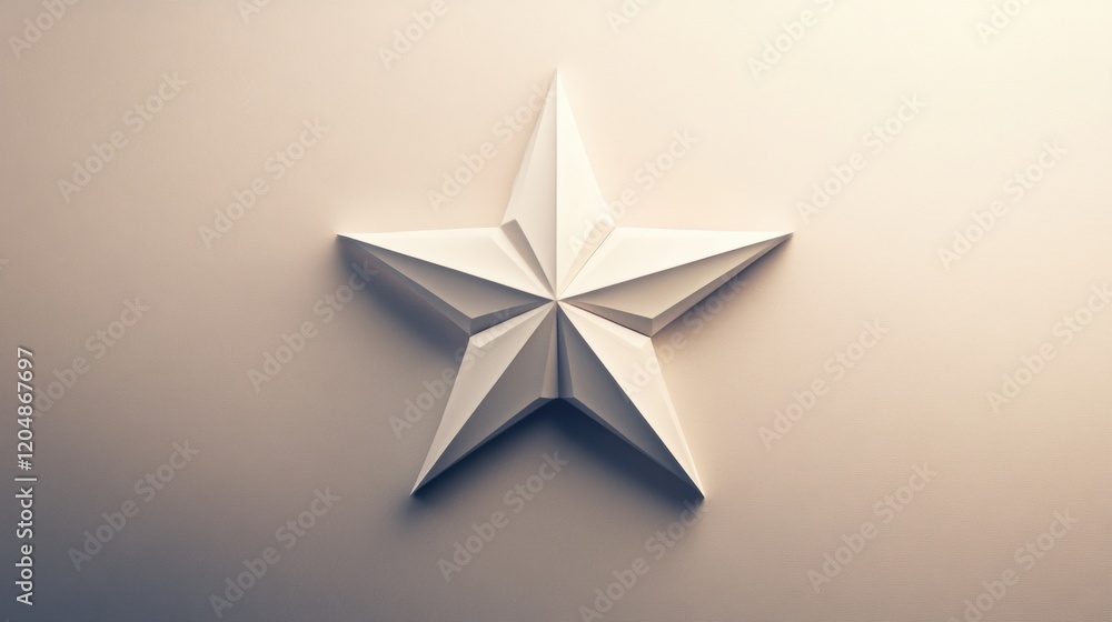 Fototapete Decorative three dimensional star shaped design in soft lighting against a neutral background enhancing modern aesthetics. Generative AI