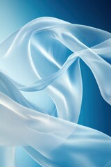 A closeup of light blue silk fabric in wavy texture