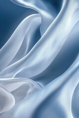 A closeup of light blue silk fabric in wavy texture