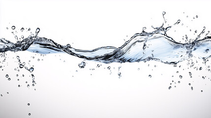 Water wave splash, isolated on white