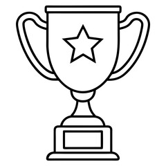Trophy of Success Line Art Vector Design