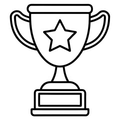 Trophy of Success Line Art Vector Design