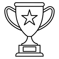 Trophy of Success Line Art Vector Design