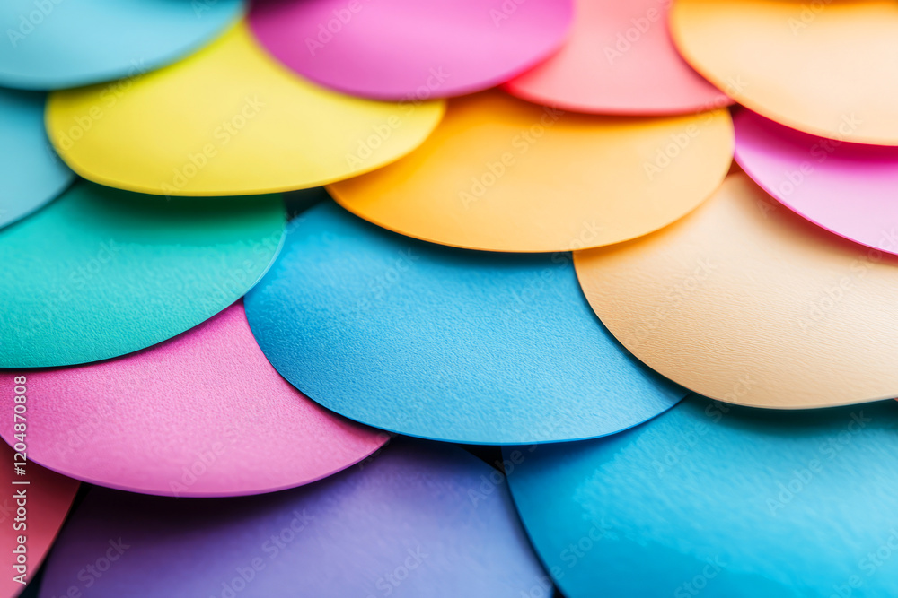 Poster colorful layered paper circles creating a bright abstract background for design projects
