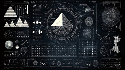 A blackboard filled with complex equations background
