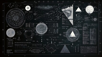 A blackboard filled with complex equations background
