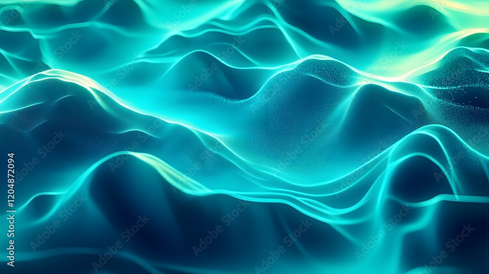 Aufkleber fluid motion waves digital space abstract art ethereal environment close-up view visual concept