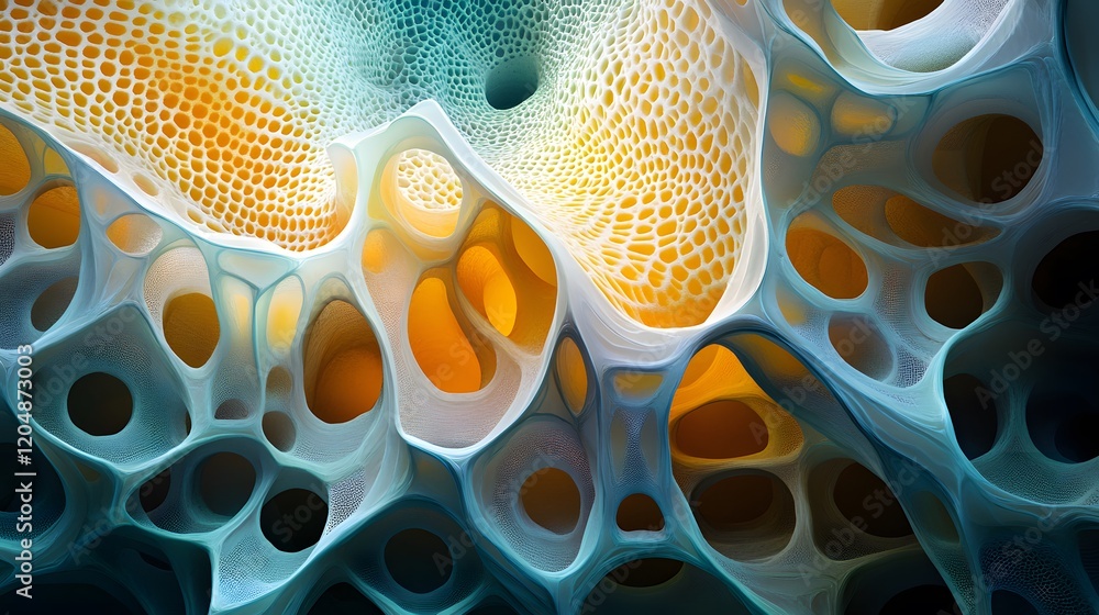 Poster exploring organic structures abstract art digital medium colorful environment macro viewpoint nature