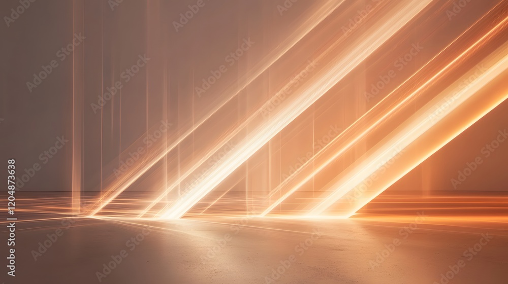 Poster dynamic light beams creating visual effects studio setting digital art abstract environment high ang