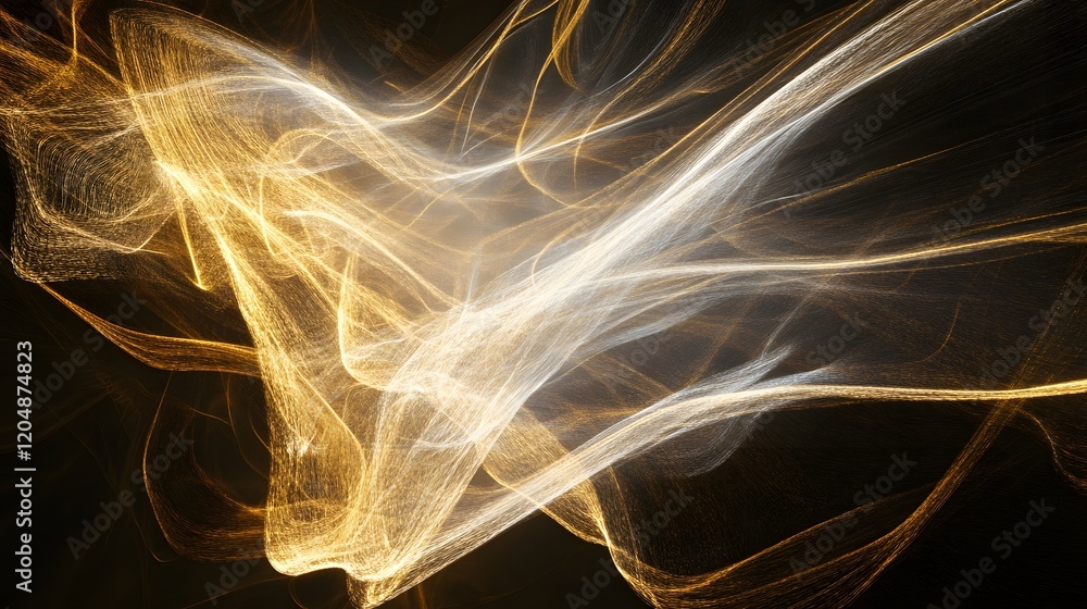 Poster dynamic light patterns abstract space digital art dark environment artistic view conceptual visualiz