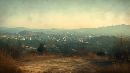 Scenic View of a City in the Mountains