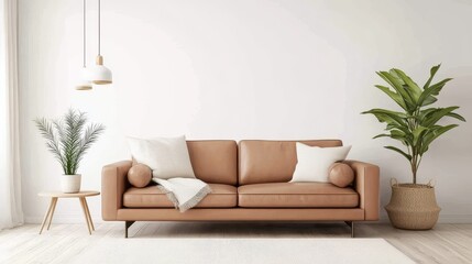 Contemporary decor enhances the aesthetic of the living room wall.