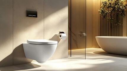 Sleek Modern Luxury Wall-Hung Toilet Bowl Feature