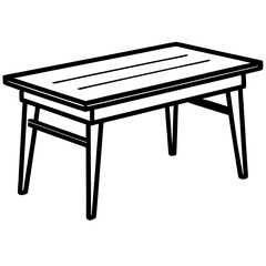 Wood Table Line Art Vector Design