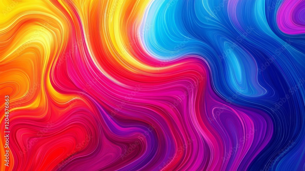 Poster a mesmerizing display of psychedelic art in bright colors.