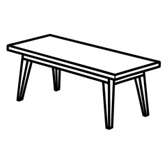 Wood Table Line Art Vector Design