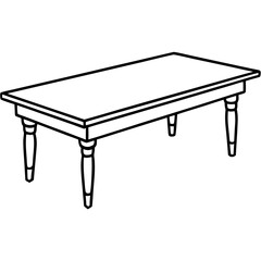 Wood Table Line Art Vector Design