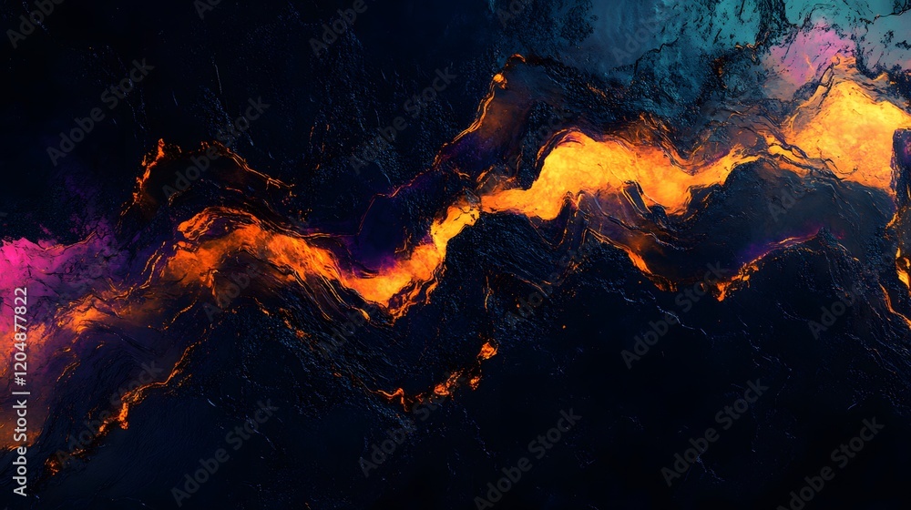 Poster dynamic flow of vivid colors in abstract art digital canvas creative design modern aesthetics close-