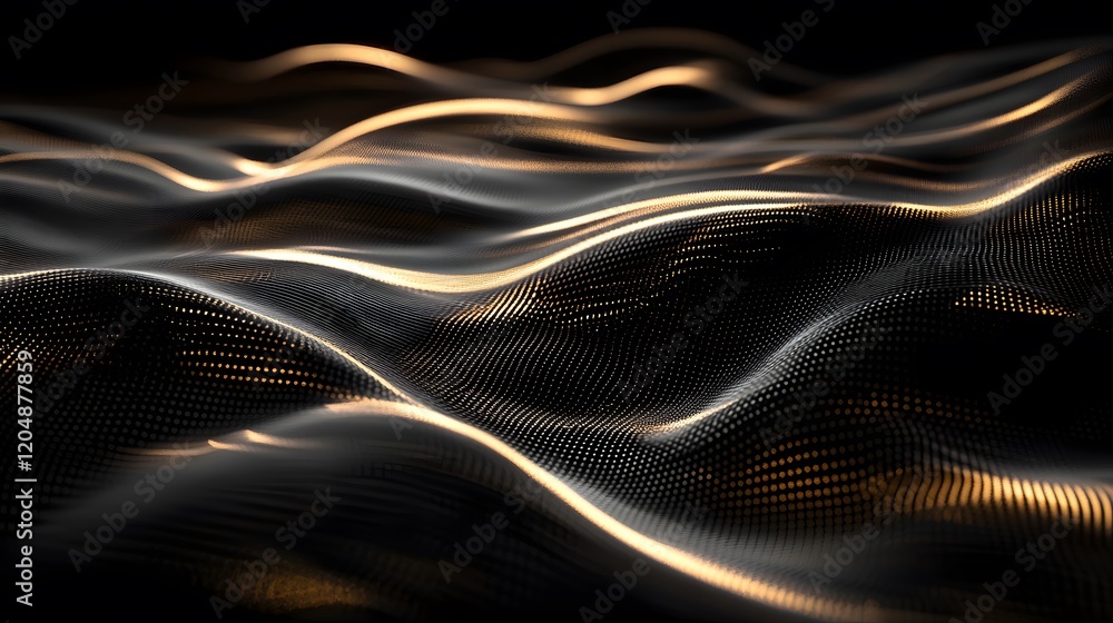 Aufkleber dynamic flowing waves of light abstract art digital realm smooth textures close-up visual harmony
