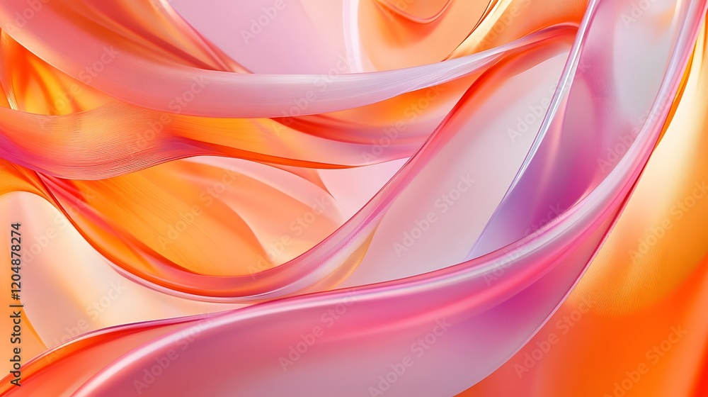 Poster elegant flowing fabric patterns colorful background digital art abstract design soft textures visual