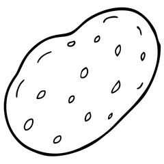 Abstract Potato Line Art Vector