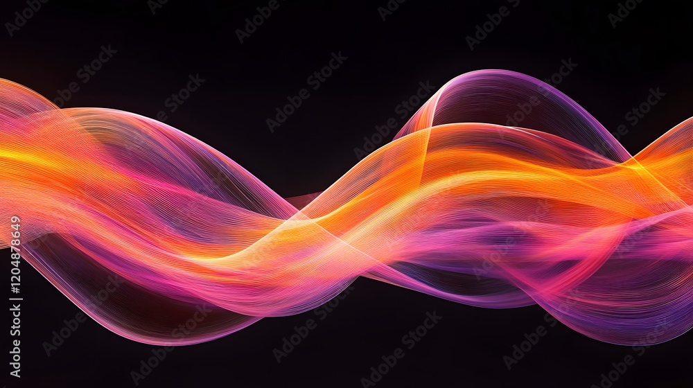 Poster dynamic colorful wave patterns abstract art digital graphics modern design studio motion visualizati