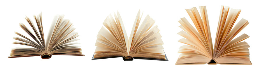 Fototapeta premium Open Books on Transparent Background for Creative Projects and Design