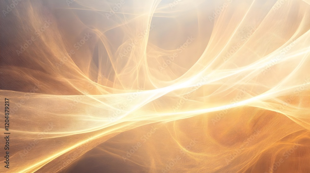 Aufkleber dynamic light flows abstract space digital art ethereal environment close-up view energy concept