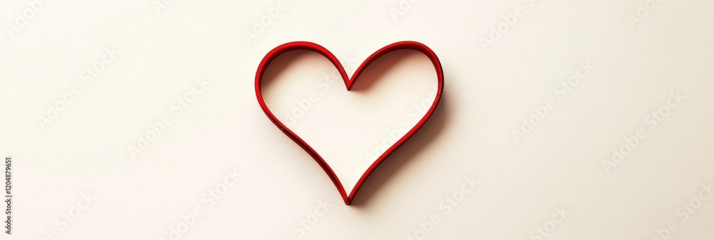 Aufkleber red heart shape created with rubber band on light background showcasing creativity and simple design