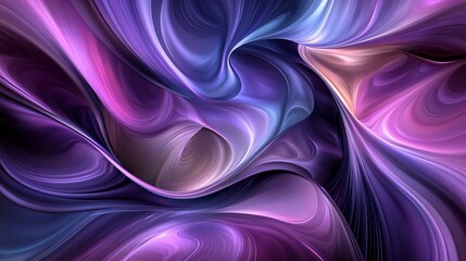 Abstract Swirling Purple and Blue Hues Flowing Design