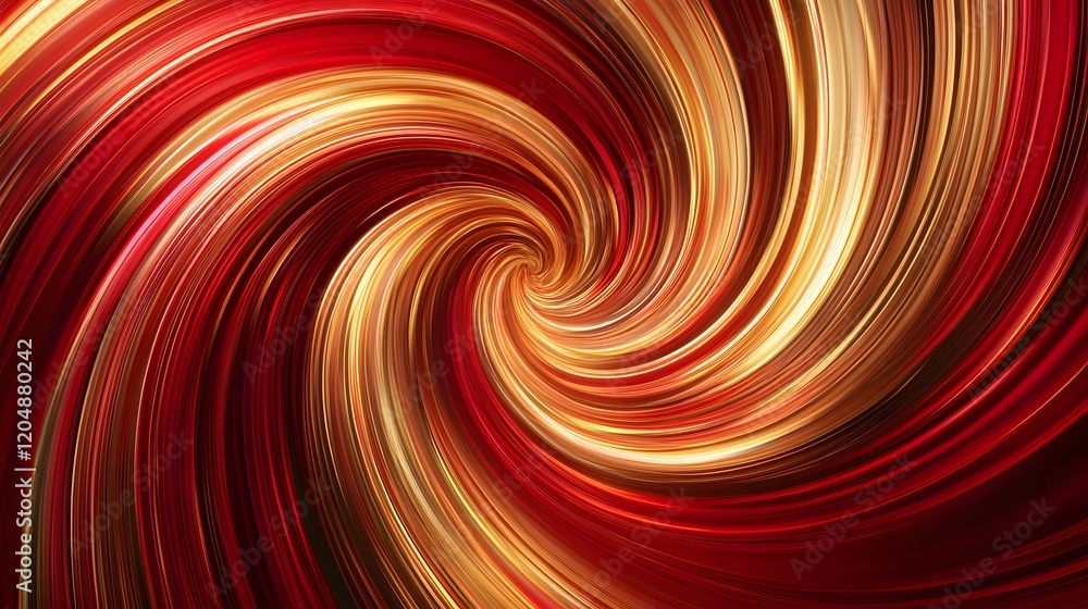 Poster dynamic swirl of red and gold colors abstract art digital media vivid environment close-up view moti