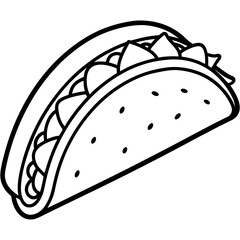 Abstract Taco Line Art for Creative Use