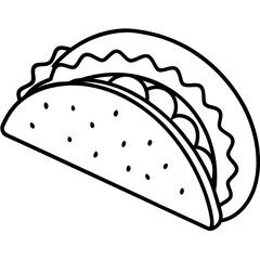 Abstract Taco Line Art for Creative Use