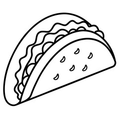 Abstract Taco Line Art for Creative Use