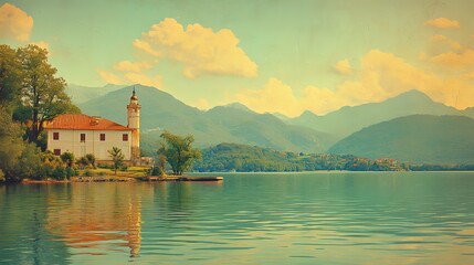 Obraz premium Lake House Serenity