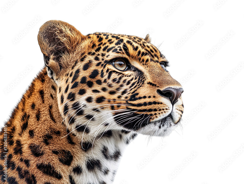 Fototapete Portrait leopard isolated on transparent background
