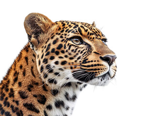 Portrait leopard isolated on transparent background