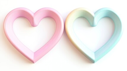 Glowing heart-shaped photo frame with pastel colors home art
