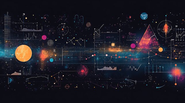 A blackboard filled with complex equations background