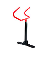 Bicycles hanging on the wall  white background.