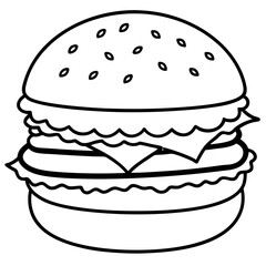 Burger Outline Vector Art Ideas