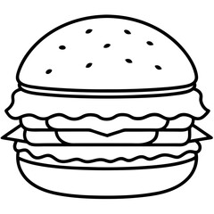 Burger Outline Vector Art Ideas
