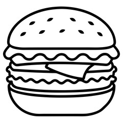 Burger Outline Vector Art Ideas