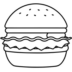 Burger Outline Vector Art Ideas