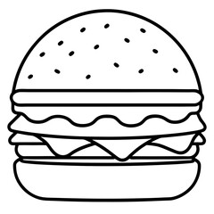 Burger Outline Vector Art Ideas