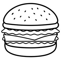 Burger Outline Vector Art Ideas