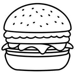 Burger Outline Vector Art Ideas
