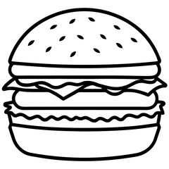 Burger Outline Vector Art Ideas