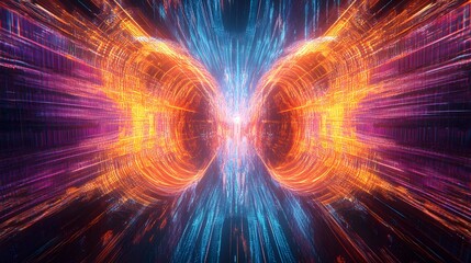 Dynamic energy burst visuals digital art abstract environment vibrant colors futuristic concept